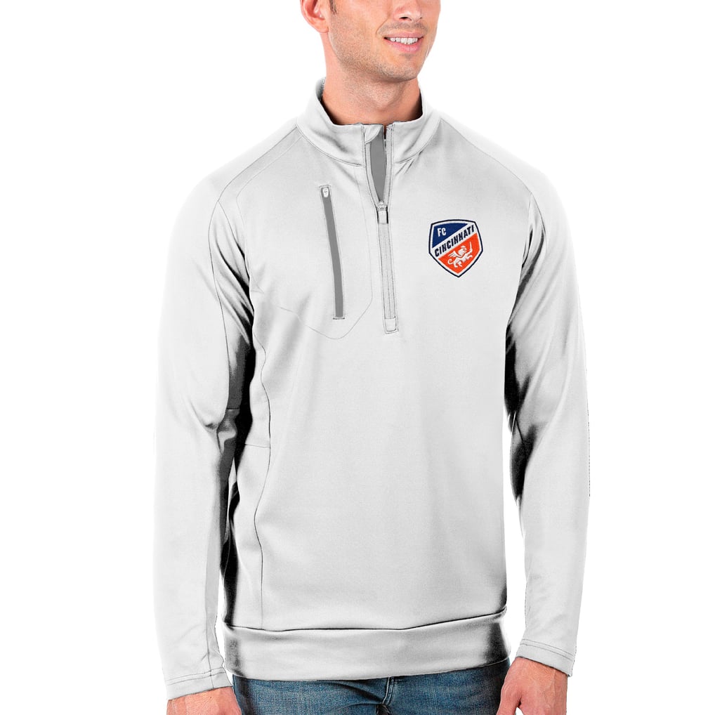 FC Cincinnati Antigua Generation Quarter-Zip Pullover Jacket - White/Silver