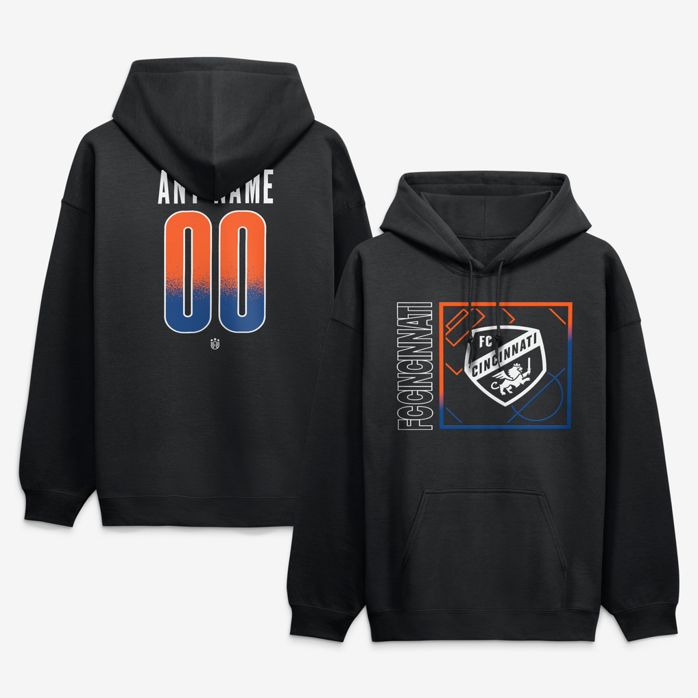 FC Cincinnati  Home Field Pop Personalized Name & Number Hoodie - Black