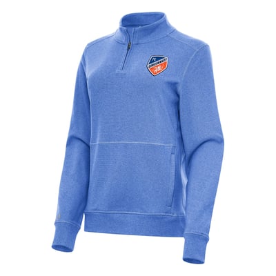 FC Cincinnati Antigua Women's Crush Quarter-Zip Top - Heather Blue