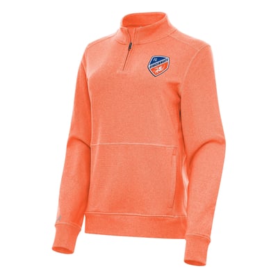 FC Cincinnati Antigua Women's Crush Quarter-Zip Top - Heather Orange