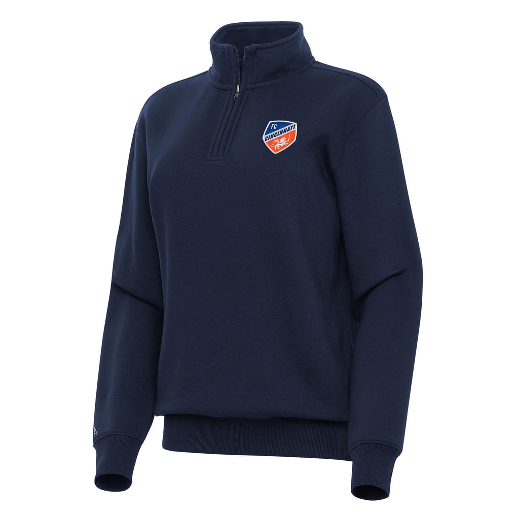 FC Cincinnati Antigua Women's Victory Quarter-Zip Pullover Top - Navy