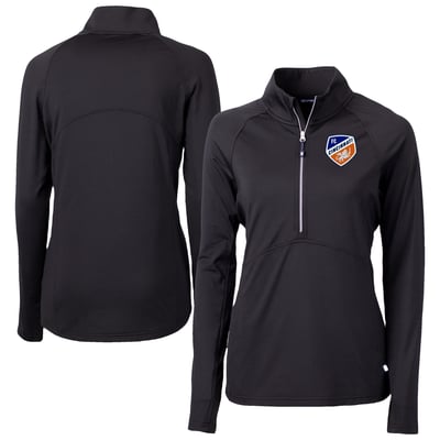 FC Cincinnati Cutter & Buck Women's Adapt Eco Knit Stretch Recycled Half-Zip Top - Black
