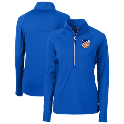  FC Cincinnati Cutter & Buck Women's Adapt Eco Knit Stretch Recycled Half-Zip Top - Blue