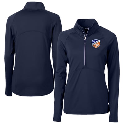  FC Cincinnati Cutter & Buck Women's Adapt Eco Knit Stretch Recycled Half-Zip Top - Navy