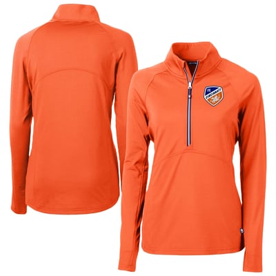  FC Cincinnati Cutter & Buck Women's Adapt Eco Knit Stretch Recycled Half-Zip Top - Orange