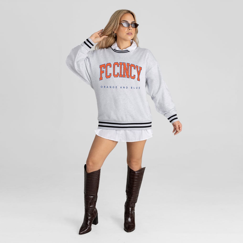  FC Cincinnati Gameday Couture Women's Easy Energy Sweatshirt - Ash
