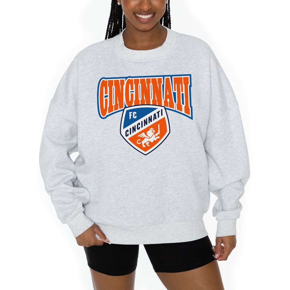  FC Cincinnati Gameday Couture Women's Pitch Pride Pullover Sweatshirt - Ash