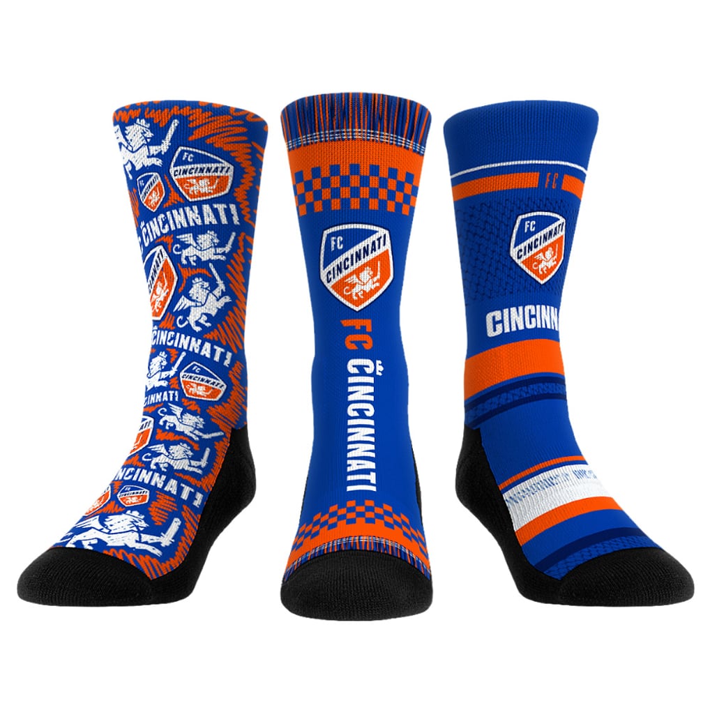 FC Cincinnati Rock Em Socks Youth Three-Pack Crew Socks Set