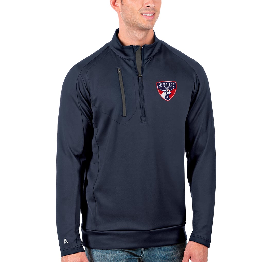FC Dallas Antigua Generation Quarter-Zip Pullover Jacket - Navy/Silver
