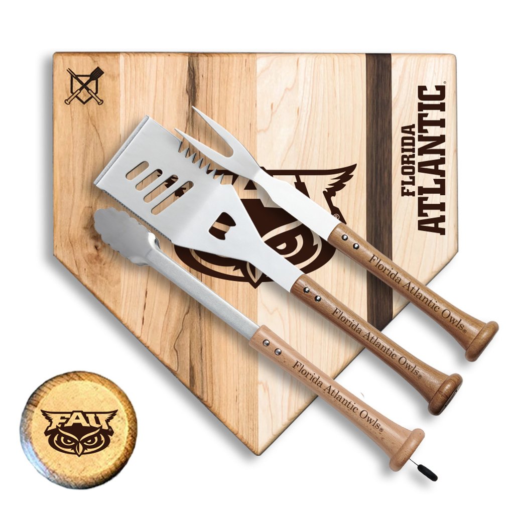 Florida Atlantic Owls Baseball BBQ 17" Silver Slugger Combo Set