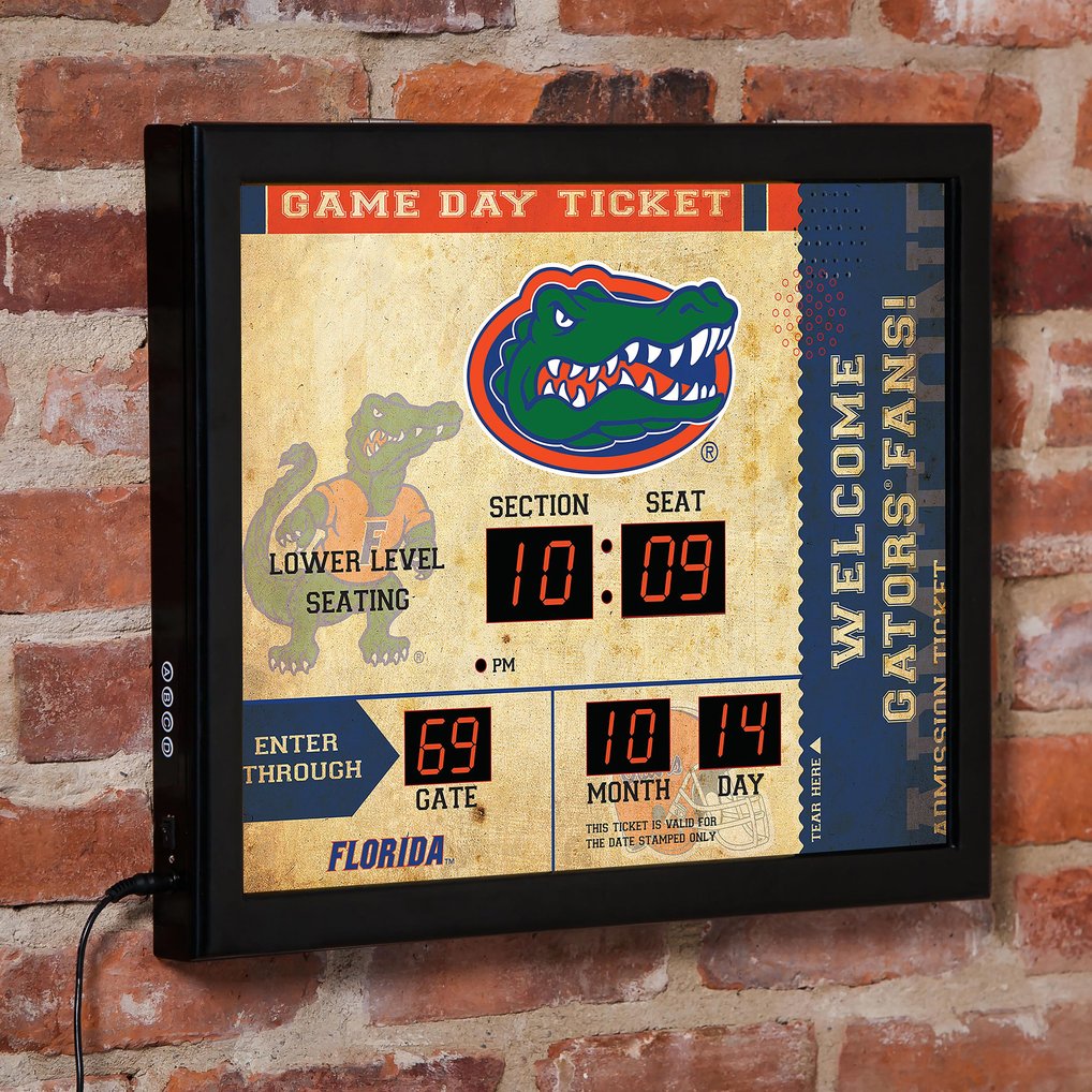  Florida Gators 15" x 19" Bluetooth Scoreboard Wall Clock
