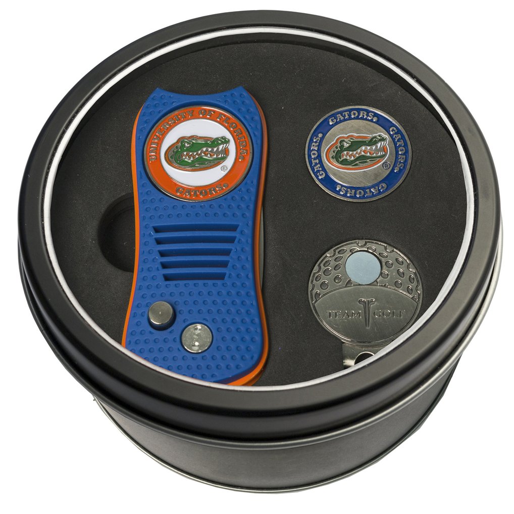 Florida Gators Divot Tool, Ball Marker & Cap Clip Personalized Tin Gift Set