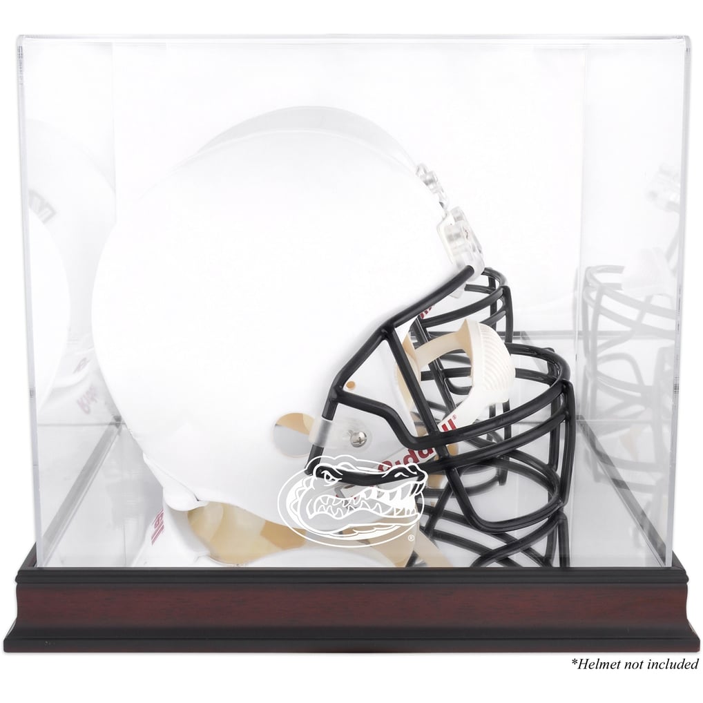 Florida Gators Fanatics Authentic Mahogany Base Team Logo Helmet Display Case with Mirrored Back