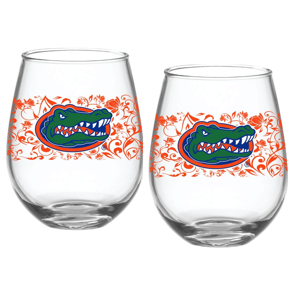 Florida Gators Two-Pack 15oz. Floral Stemless Glass Set