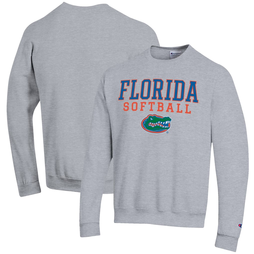 Florida Gators Champion Softball Stack Pullover Crewneck Sweatshirt - Gray