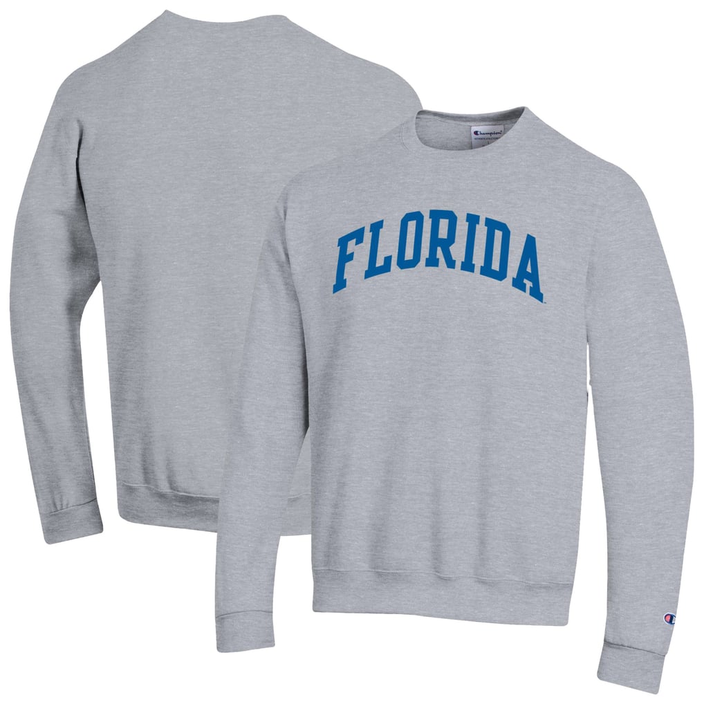 Florida Gators Champion Basic Arch Fleece Pullover Sweatshirt - Heather Gray