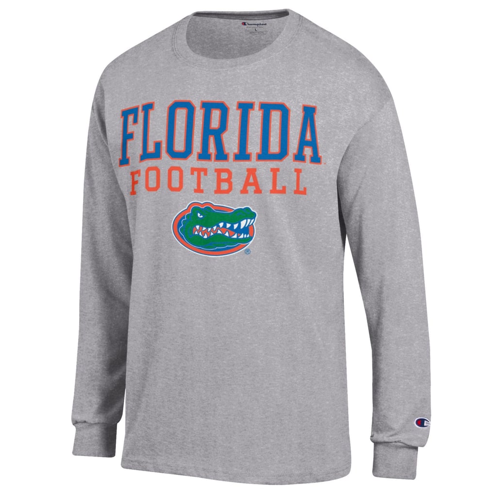 Florida Gators Champion Football Stack Long Sleeve T-Shirt - Heather Gray
