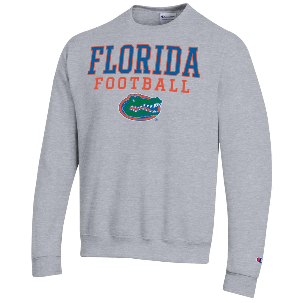 Florida Gators Champion Football Stacked Pullover Sweatshirt - Heather Gray