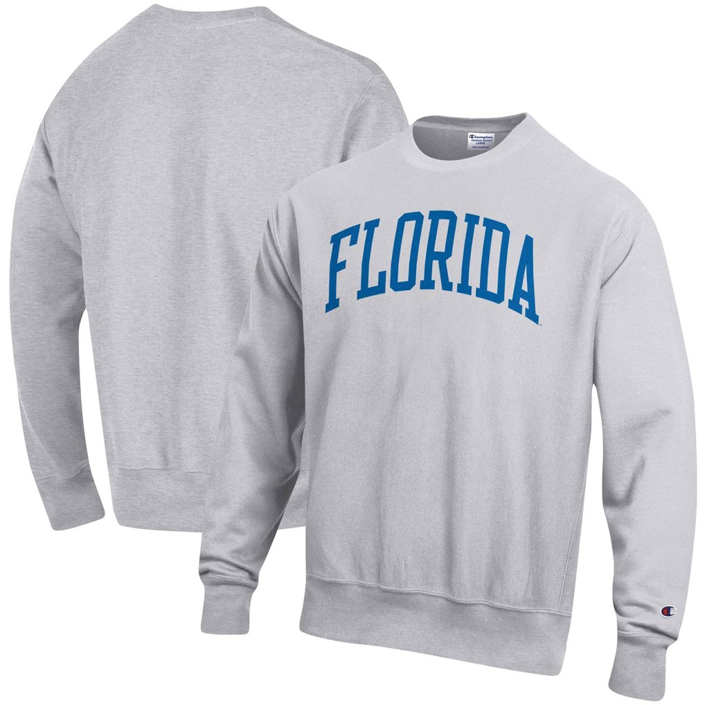 Florida Gators Champion Big & Tall Reverse Weave Fleece Crewneck Pullover Sweatshirt - Heathered Gray