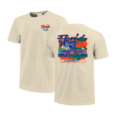  Florida Gators Image One Comfort Colors Hand-Drawn Campus Stack T-Shirt - Natural