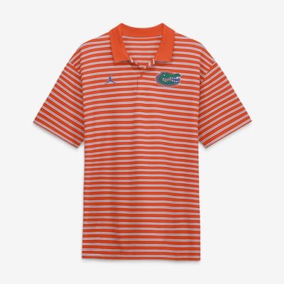 Florida Gators Jordan Brand Primetime Victory Striped Dri-FIT Polo - Orange/White