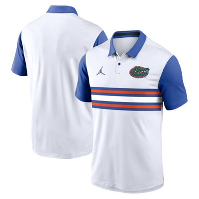 Florida Gators Jordan Brand Primetime Campus Pattern Vapor Dri-FIT Polo - White/Royal