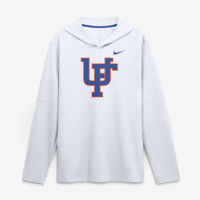 Florida Gators Nike 2026 Sideline Lightweight Long Sleeve Hooded Dri-FIT Top - White