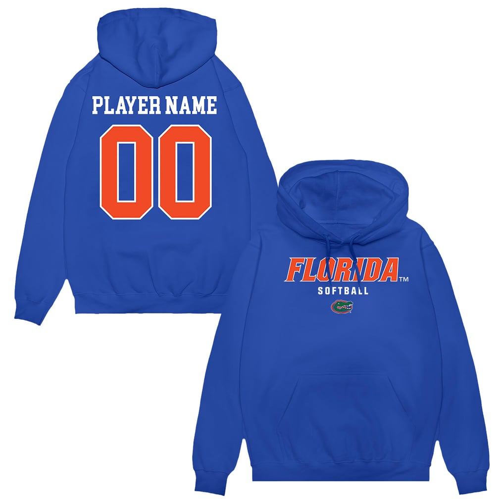 Florida Gators Unisex NIL Pick-A-Player Softball Pullover Hoodie - Royal