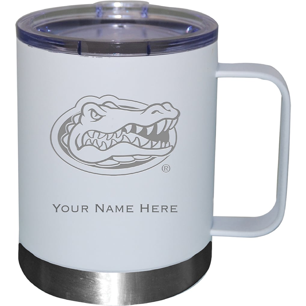 Florida Gators 12oz. Personalized Stainless Steel Lowball with Handle - White