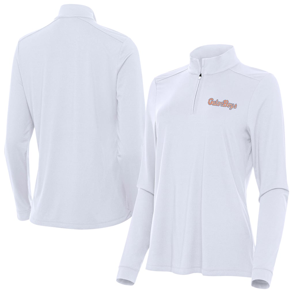 Florida Gators Antigua Women's GatorBoys Intent Quarter-Zip Pullover - White