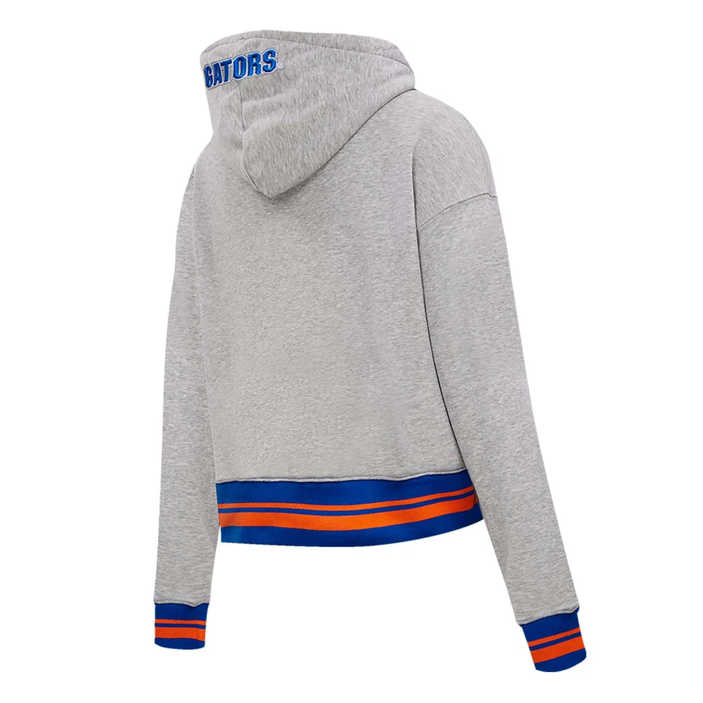 Florida Gators Pro Standard Women's Script Tail Fleece Cropped Pullover Hoodie - Heather Gray