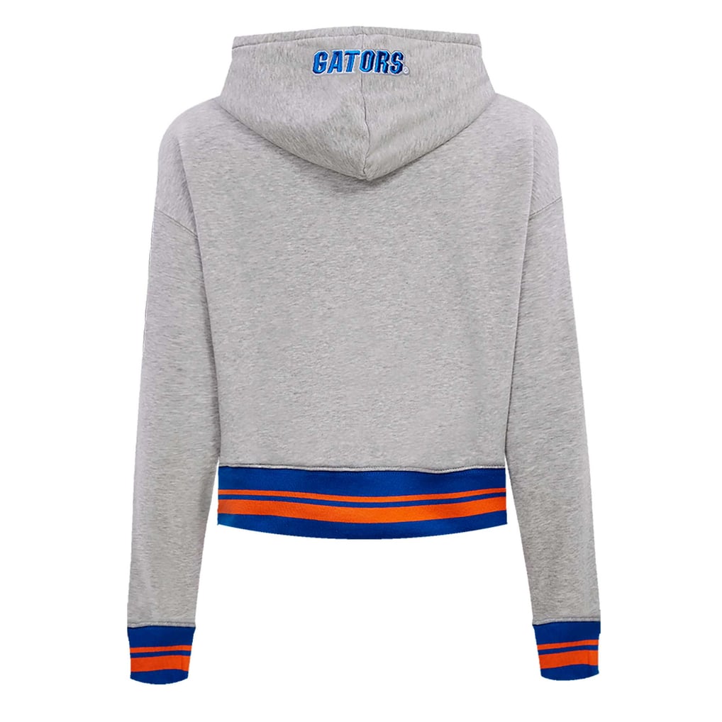 Florida Gators Pro Standard Women's Script Tail Fleece Cropped Pullover Hoodie - Heather Gray