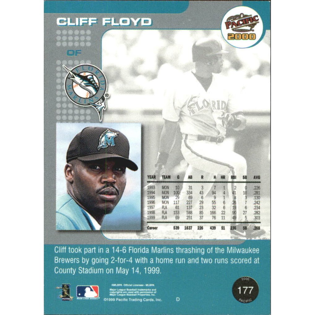 2000 Pacific Premiere Date #177 Cliff Floyd