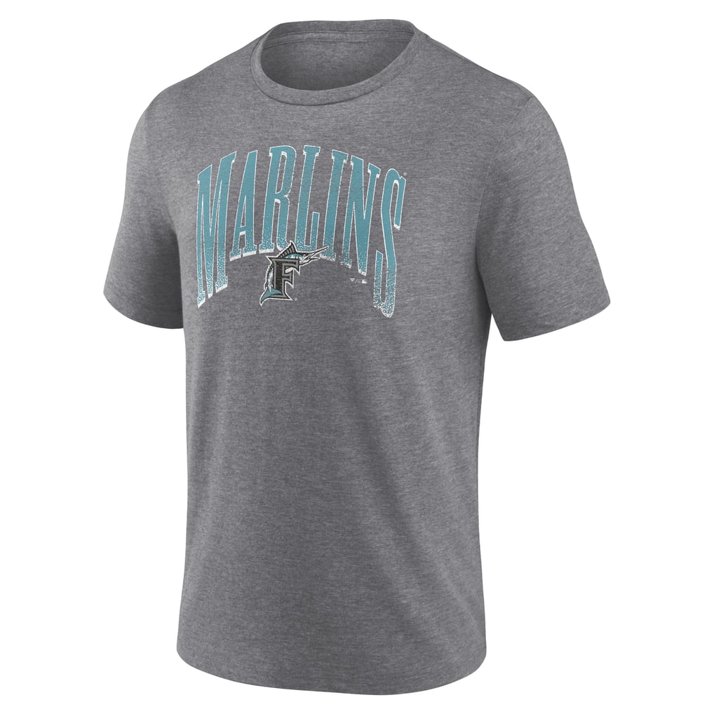 Florida Marlins Line Corps Tri-Blend T-Shirt - Heather Gray