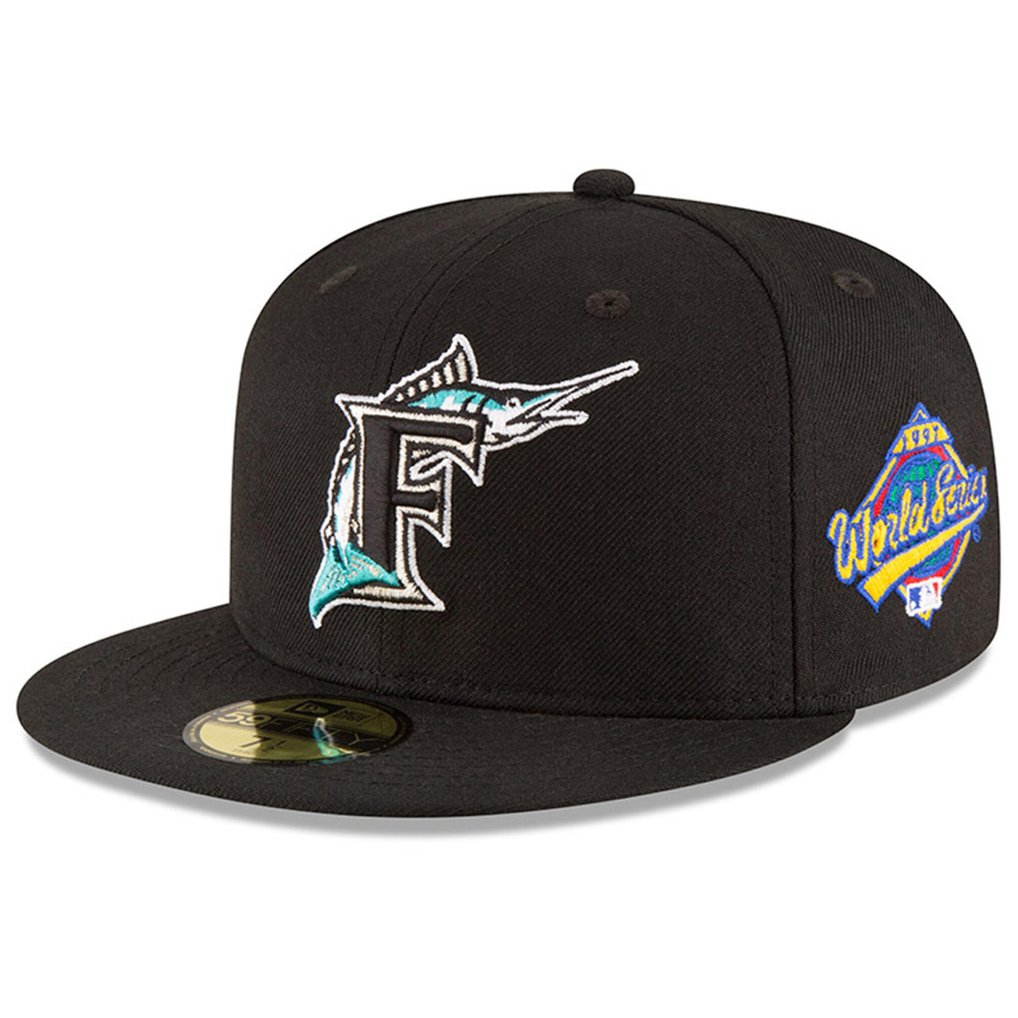 Florida Marlins New Era Side Patch 1997 World Series 59FIFTY Fitted Hat - Black