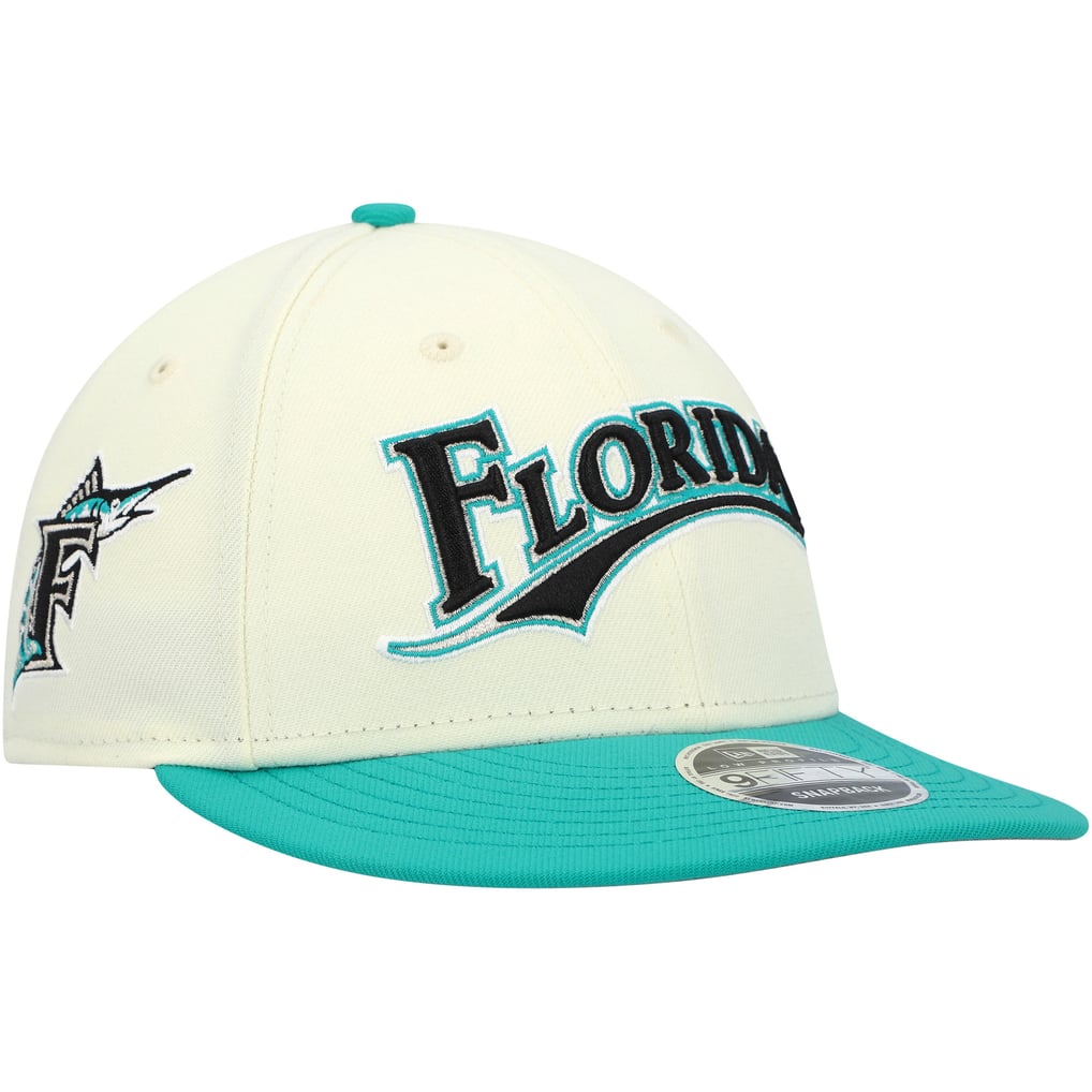 Florida Marlins New Era x Felt Low Profile 9FIFTY Snapback Hat - Cream