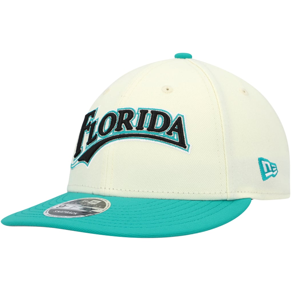 Florida Marlins New Era x Felt Low Profile 9FIFTY Snapback Hat - Cream