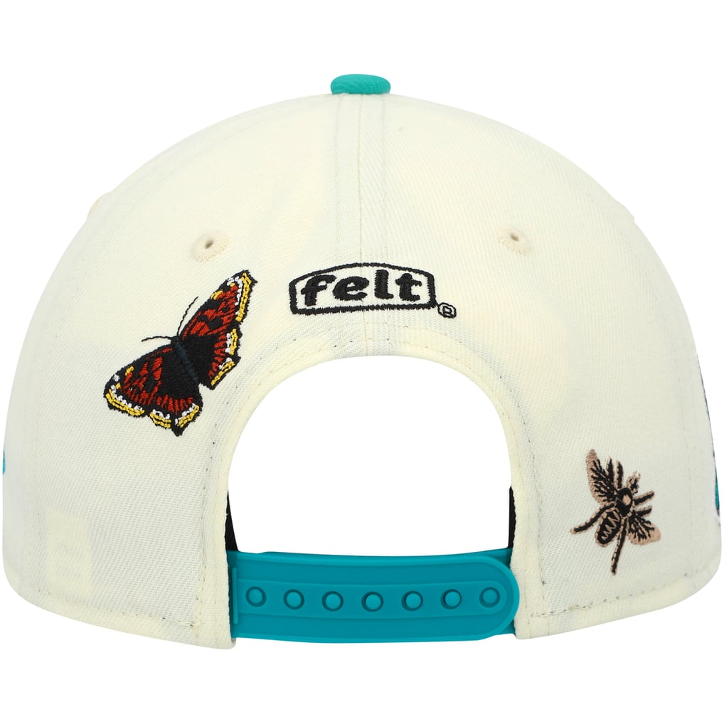 Florida Marlins New Era x Felt Low Profile 9FIFTY Snapback Hat - Cream