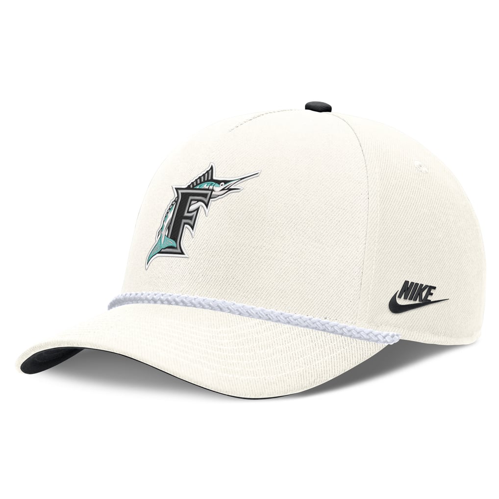 Florida Marlins Nike Cooperstown Collection Rise Adjustable Hat - Cream