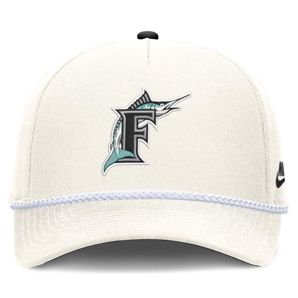 Florida Marlins Nike Cooperstown Collection Rise Adjustable Hat - Cream