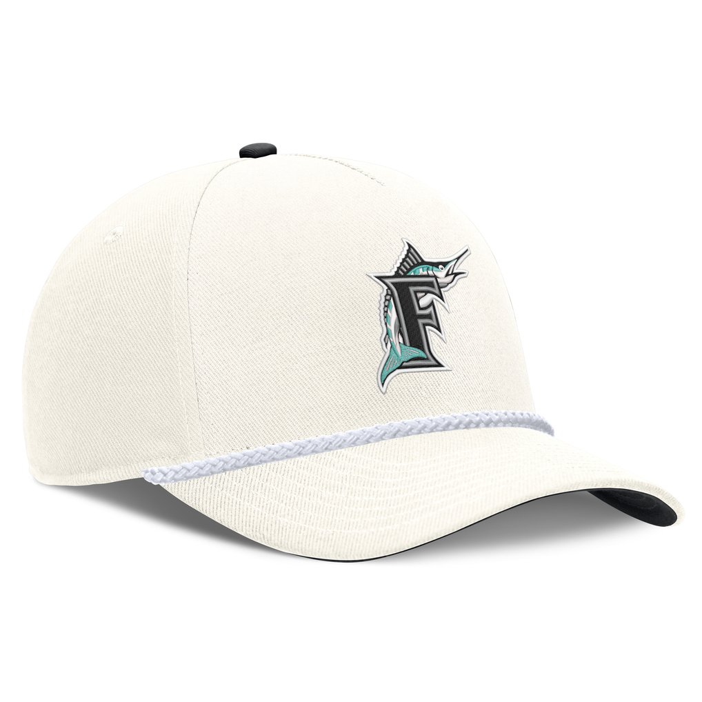 Florida Marlins Nike Cooperstown Collection Rise Adjustable Hat - Cream