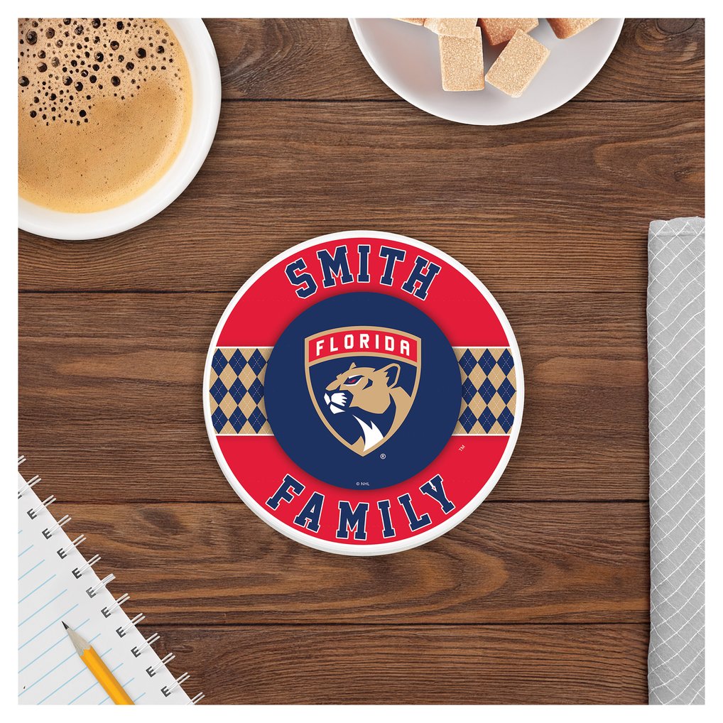 Florida Panthers 4" Personalized Circular Coasters 4-Pack Set