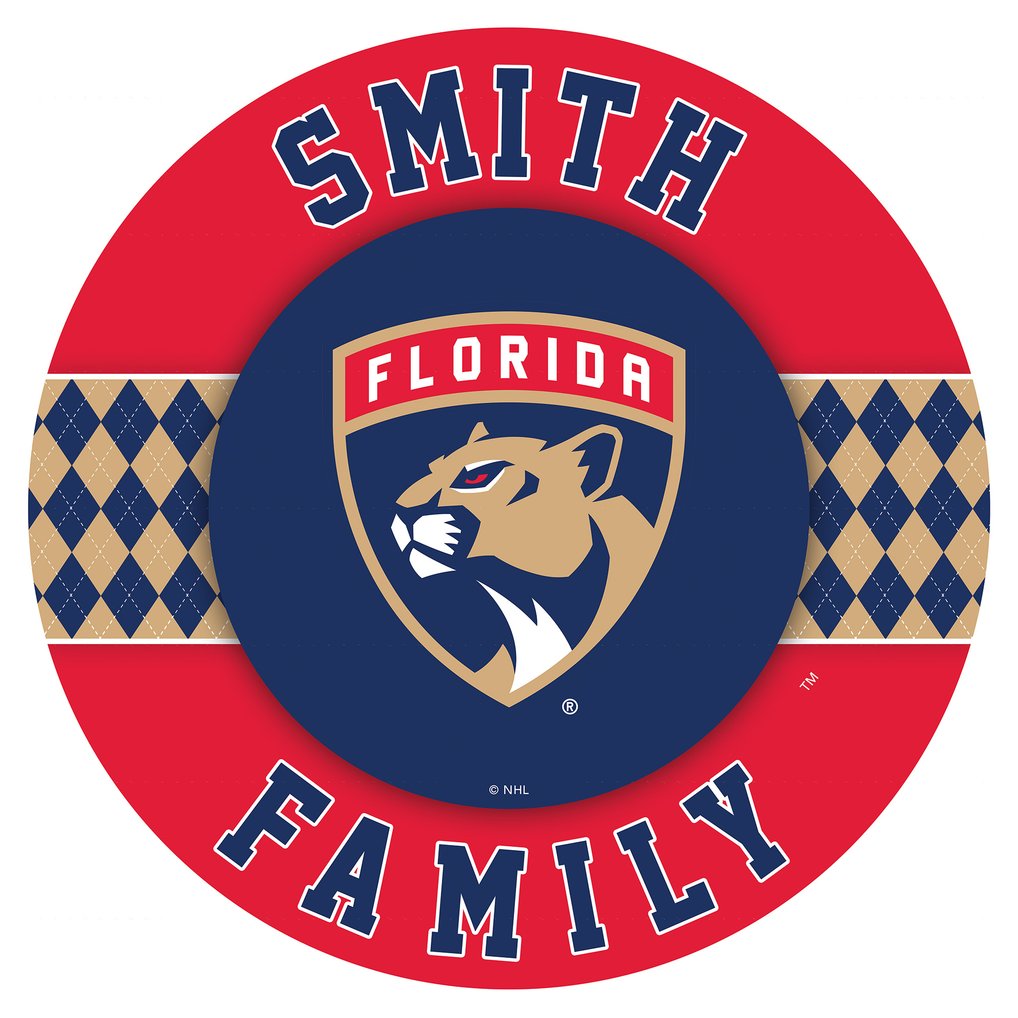 Florida Panthers 4" Personalized Circular Coasters 4-Pack Set