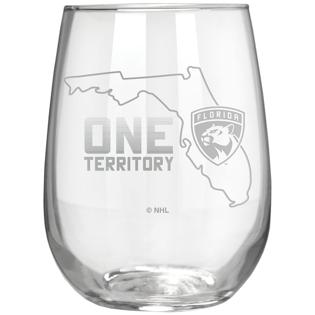 Florida Panthers Etched 17oz. Rally Cry Stemless Wine Glass