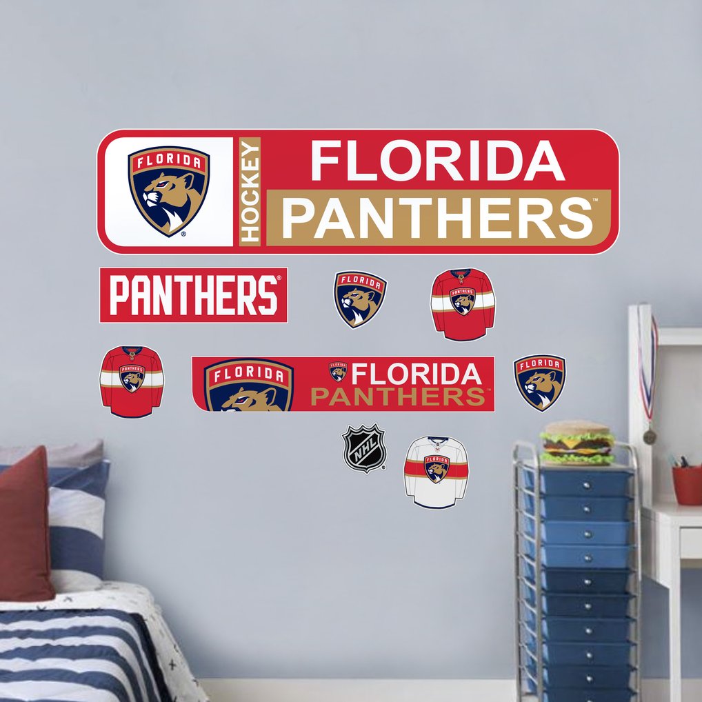 Florida Panthers Repositionable Street Signs Wall Decal Set