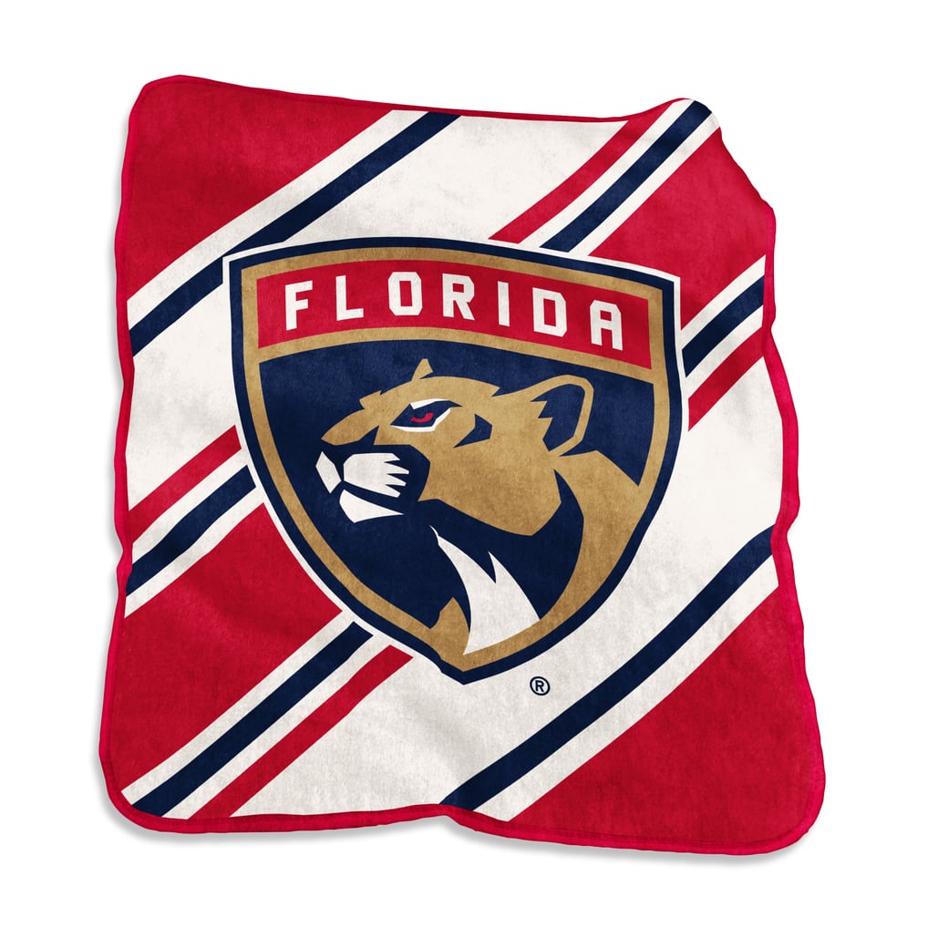 Florida Panthers Logo Brands 50" x 60" Raschel Stripe Throw Blanket