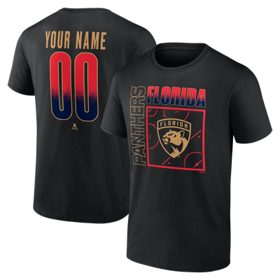 Florida Panthers  Home Ice Pop Personalized Name & Number T-Shirt - Black