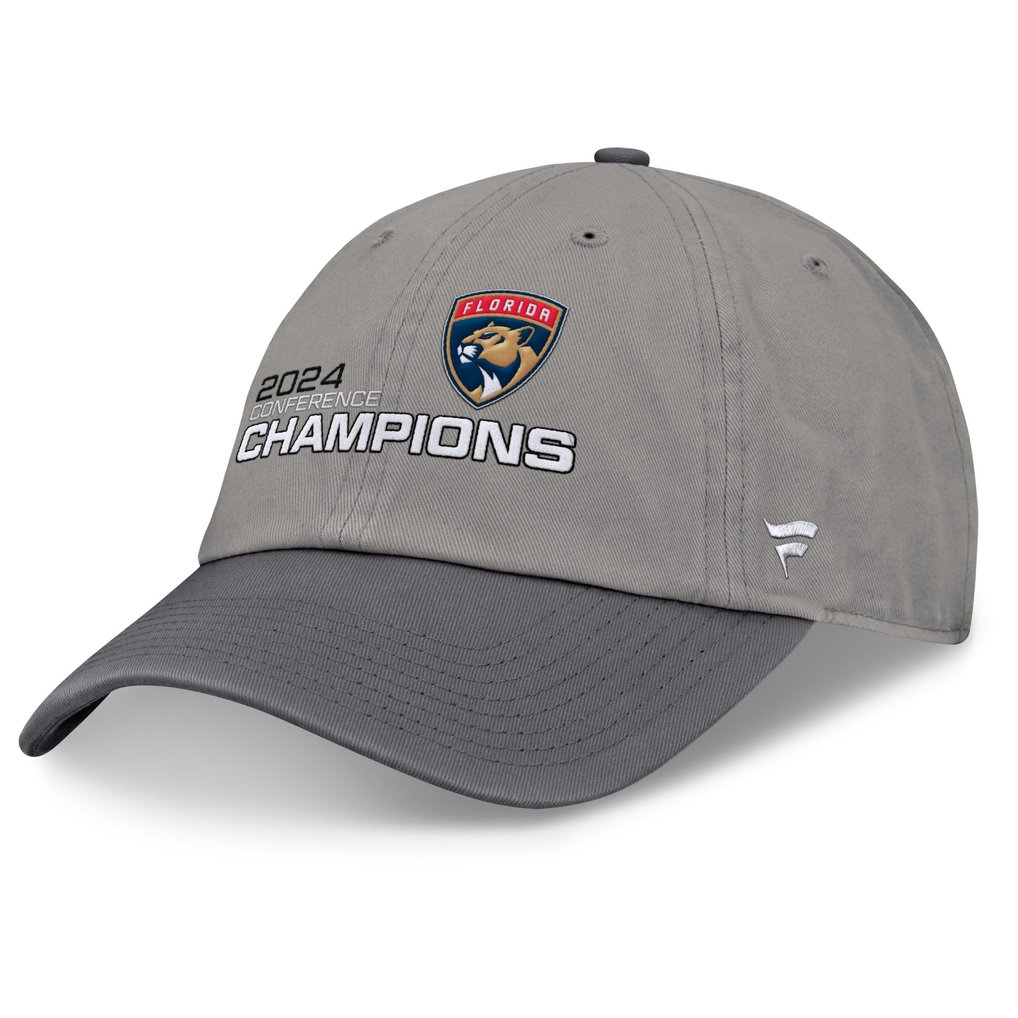 Florida Panthers Fanatics 2024 Eastern Conference Champions Unstructured Adjustable Hat - Gray/Charcoal