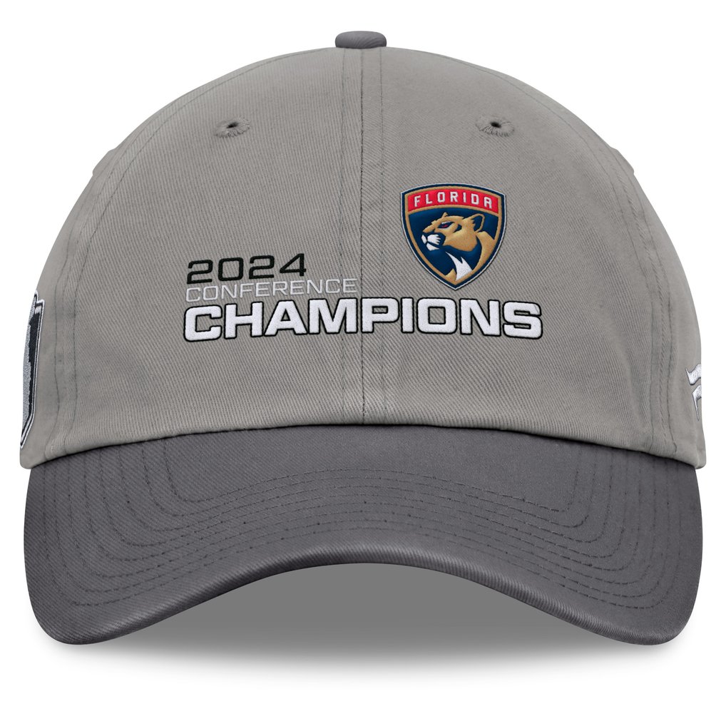 Florida Panthers Fanatics 2024 Eastern Conference Champions Unstructured Adjustable Hat - Gray/Charcoal