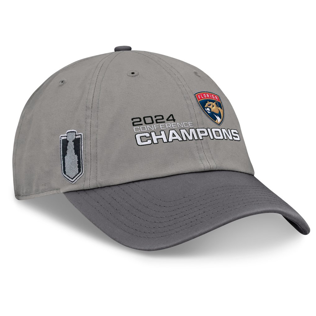 Florida Panthers Fanatics 2024 Eastern Conference Champions Unstructured Adjustable Hat - Gray/Charcoal